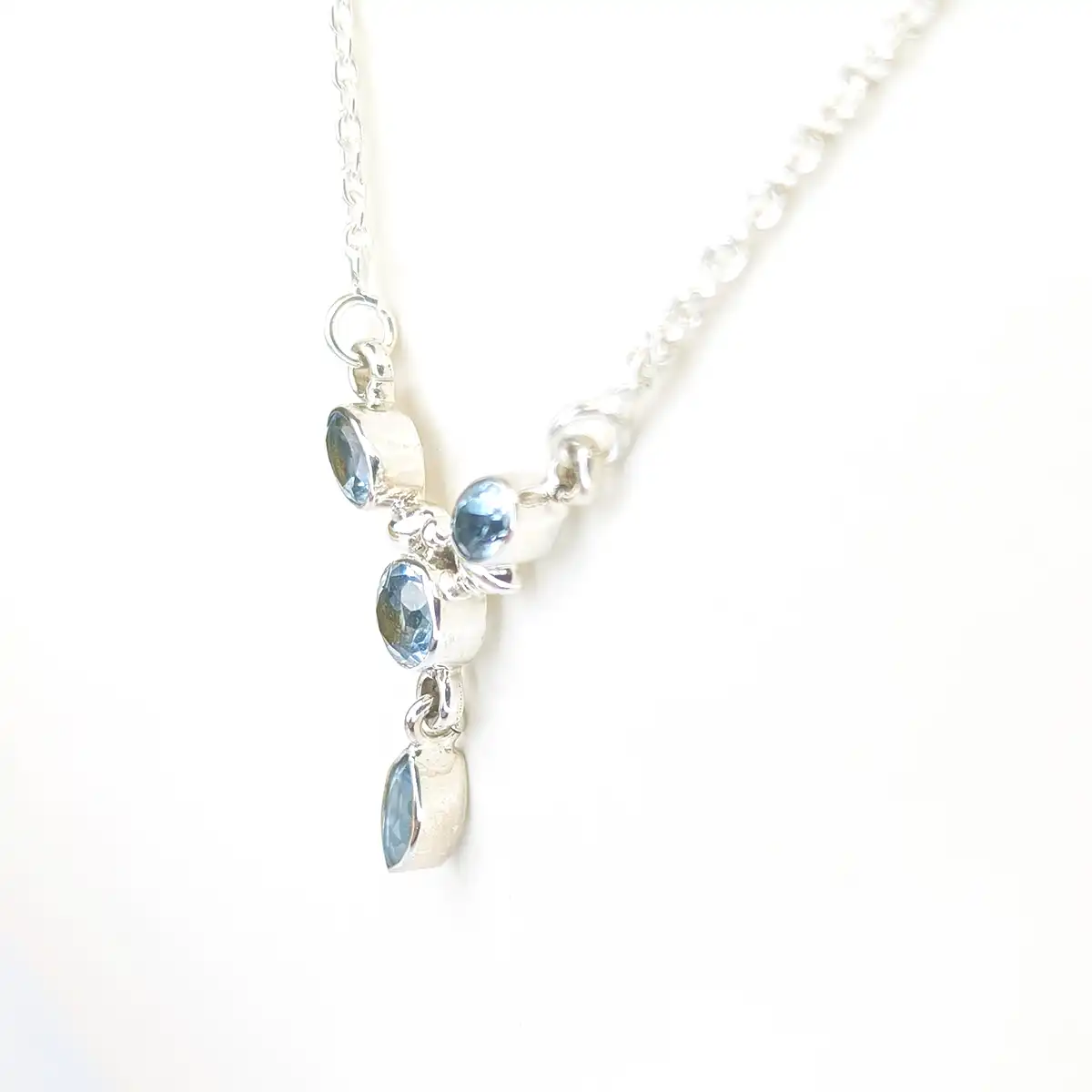 Blue topaz silver necklace - CLEARANCE ITEM