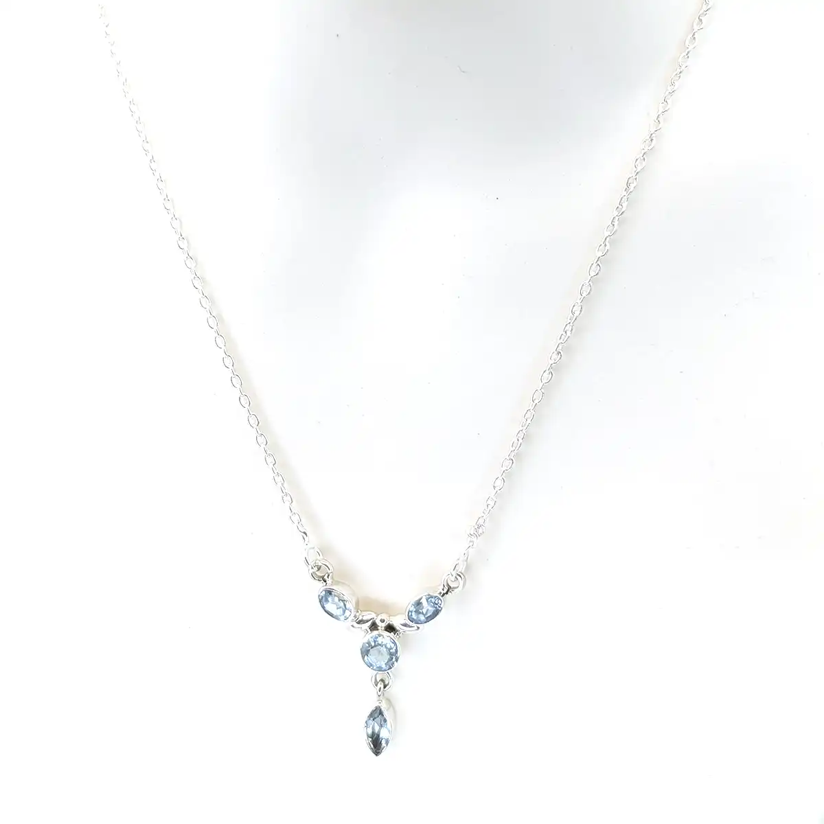 Blue topaz silver necklace - CLEARANCE ITEM - Image 2