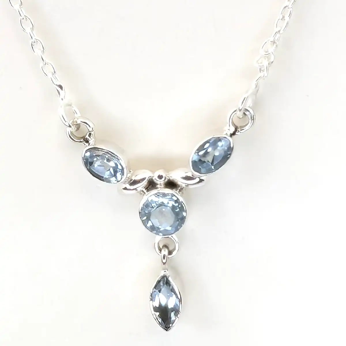 Blue topaz silver necklace - CLEARANCE ITEM - Image 3