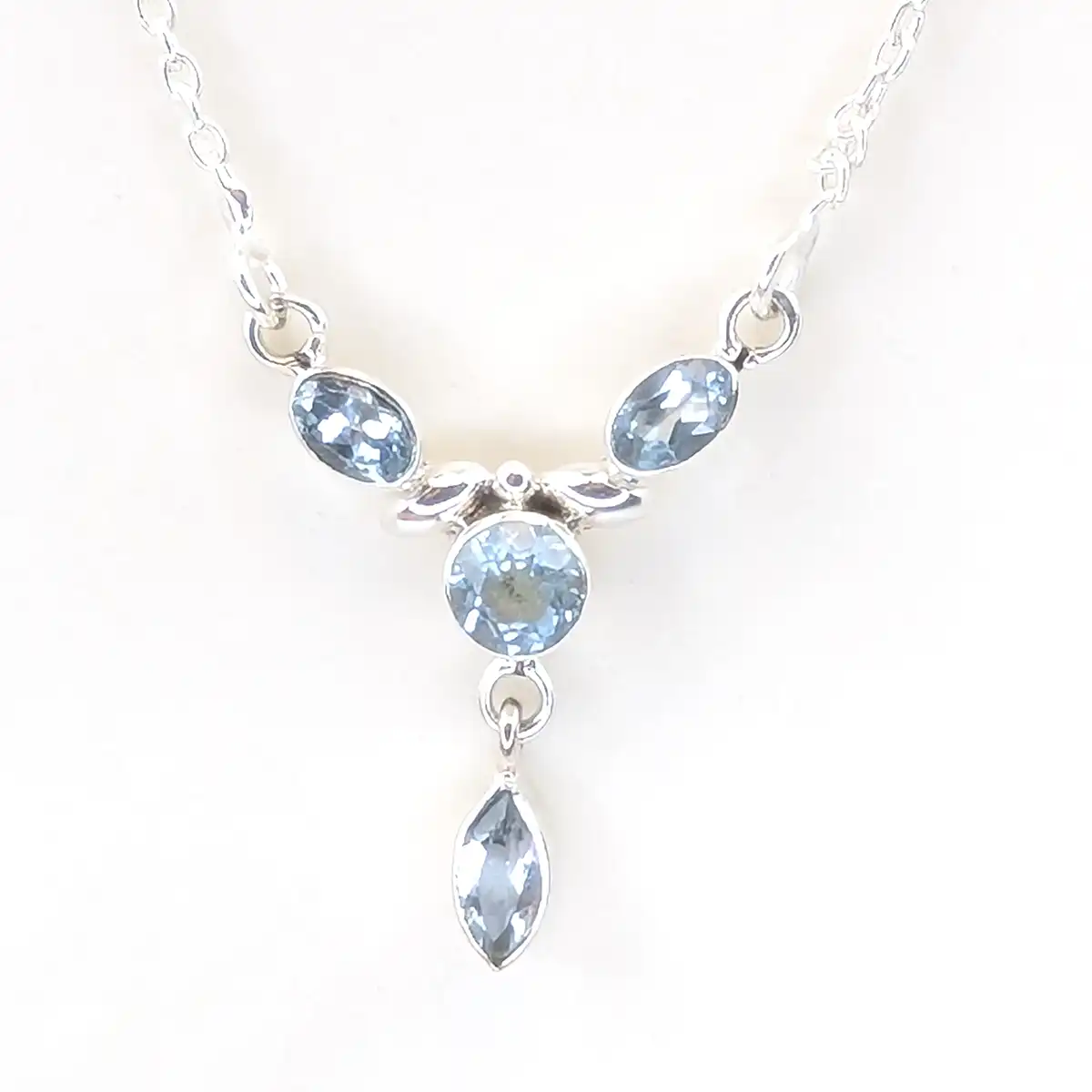 Blue topaz silver necklace - CLEARANCE ITEM - Image 4