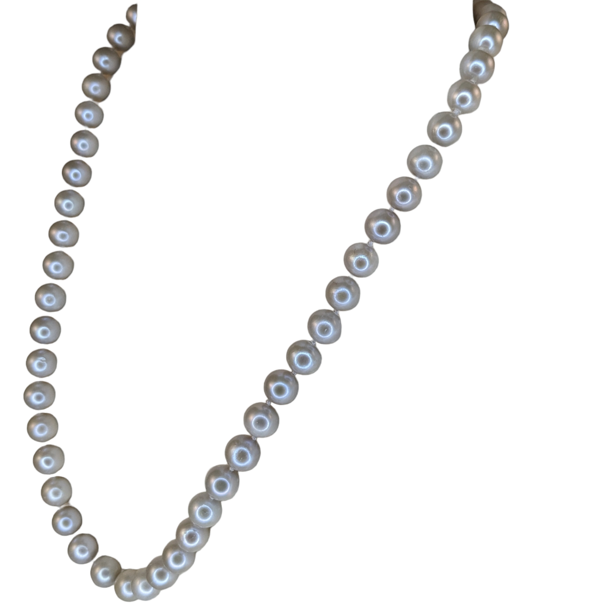 20-inch silver-grey pearl necklace with magnetic clasp - Image 2