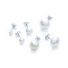 White Classic Pearl and Sterling Silver Studs