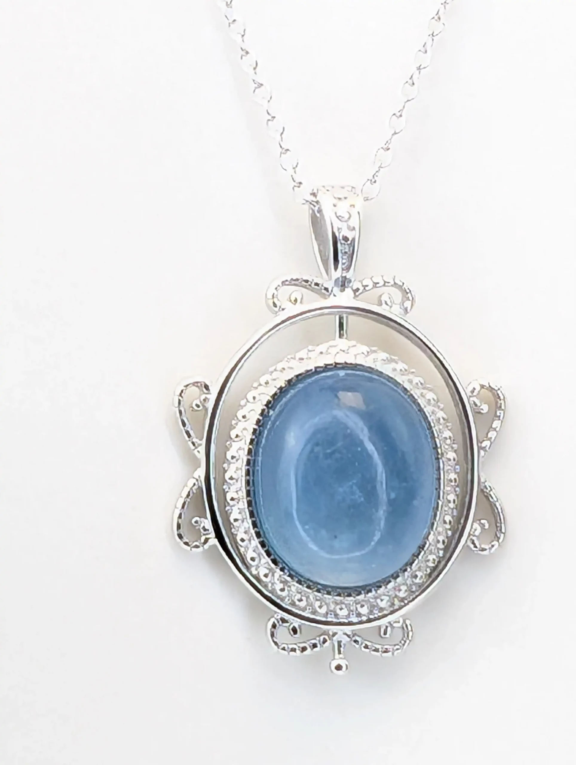 Edwardian-style Blue Moonstone Pendant - Image 3