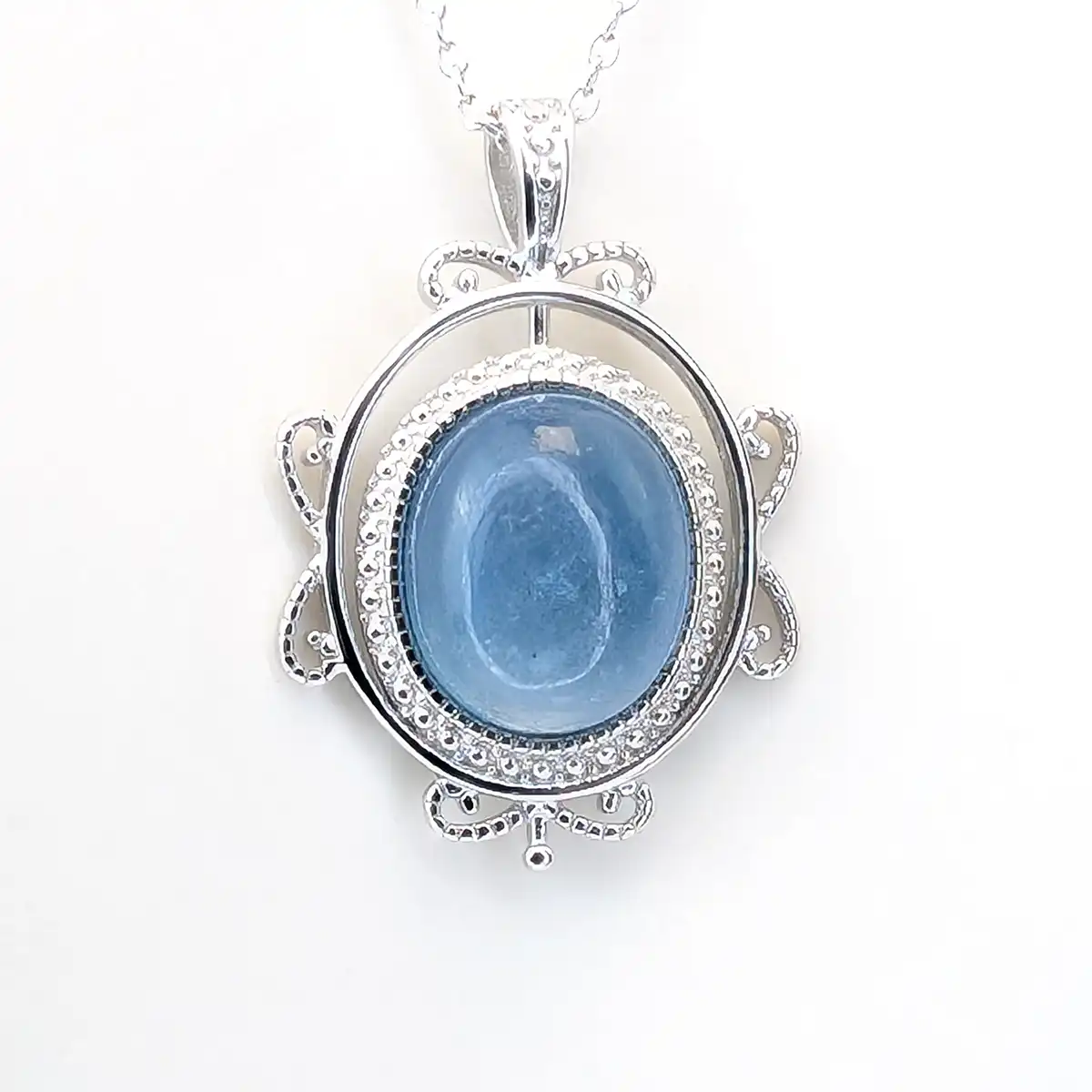 Edwardian-style Blue Moonstone Pendant - Image 2