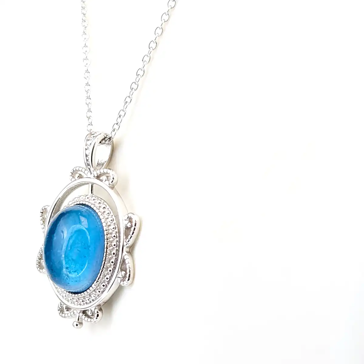 Edwardian-style Blue Moonstone Pendant