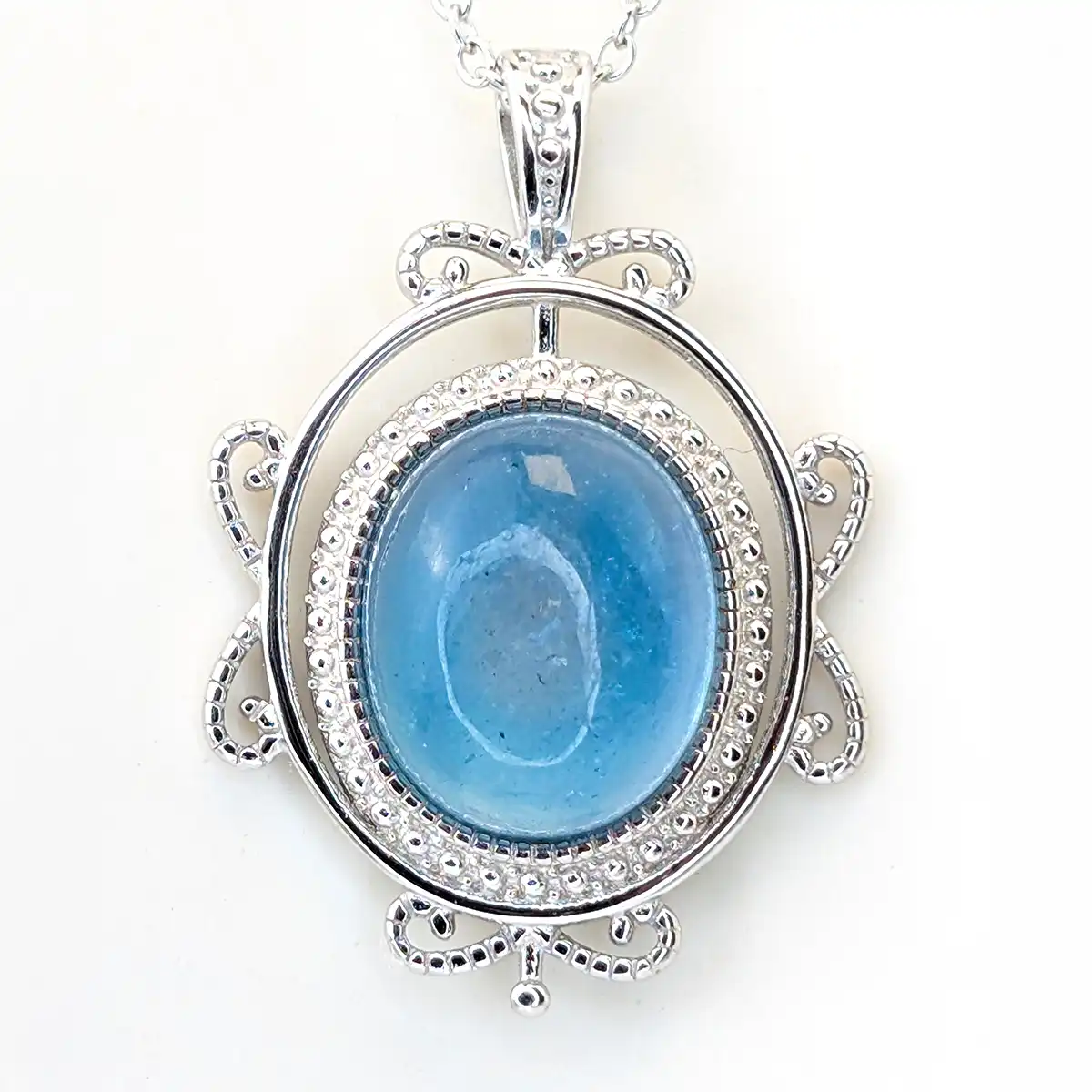 Edwardian-style Blue Moonstone Pendant - Image 4