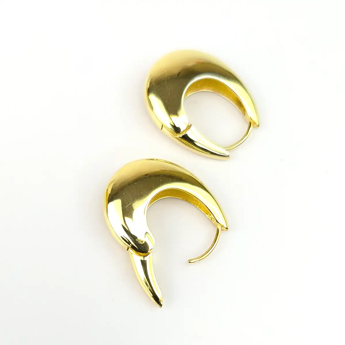 Sterling Silver 'Fat Loop' Gold Earrings