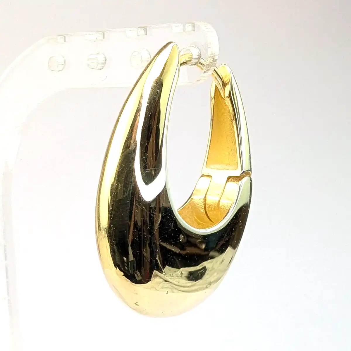 Sterling Silver 'Fat Loop' Gold Earrings - Image 7