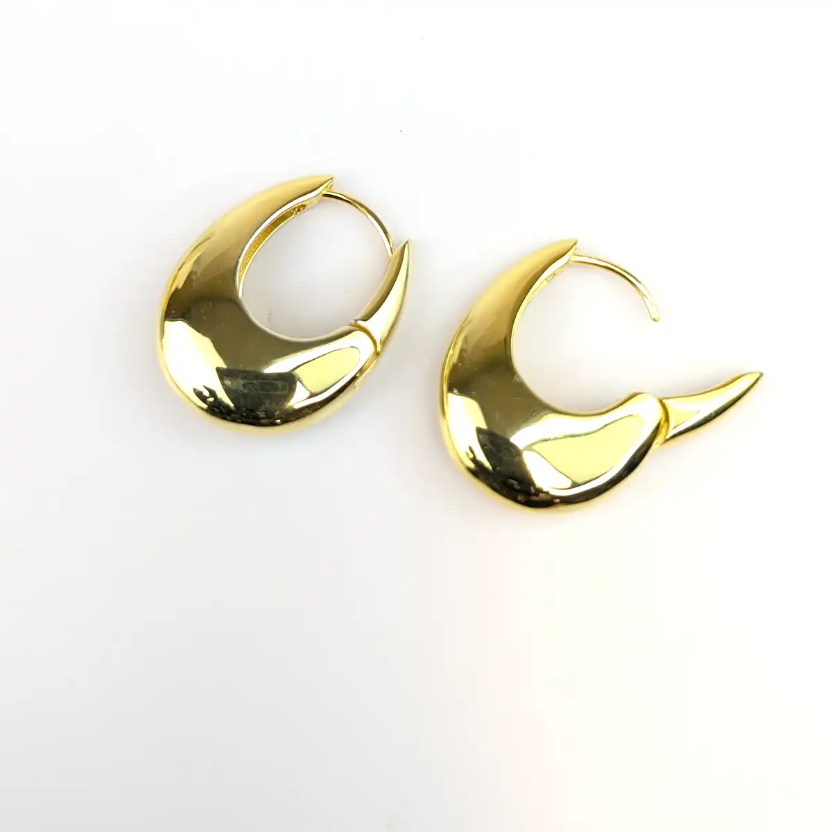 Sterling Silver 'Fat Loop' Gold Earrings - Image 4