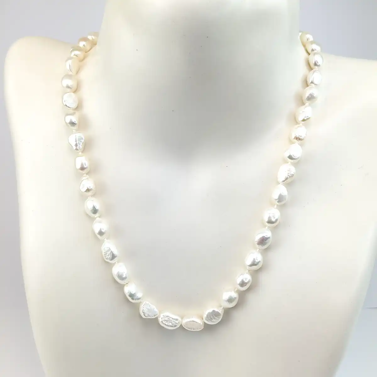 Baroque Nugget Pearl Necklace on Silver Clasp - Image 5