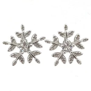 Snowflake silver studs
