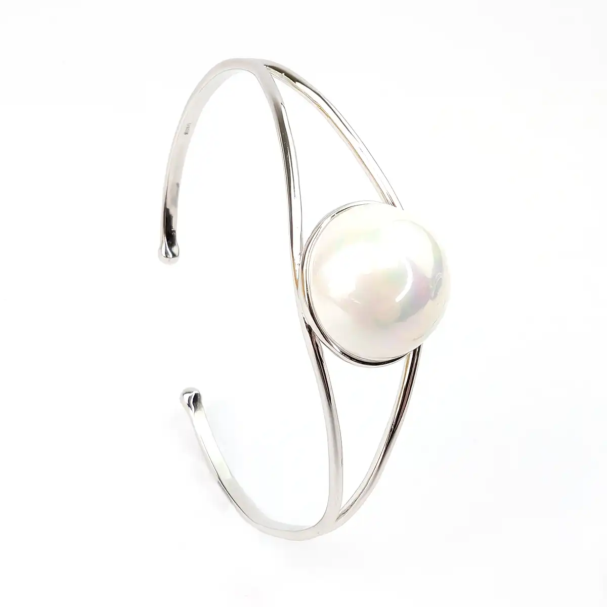 Mother of pearl Silver Eye Bangle - Image 6