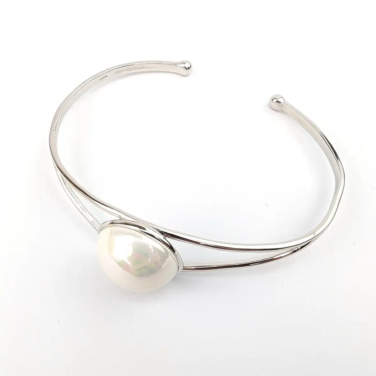 Mother of pearl Silver Eye Bangle - Image 5