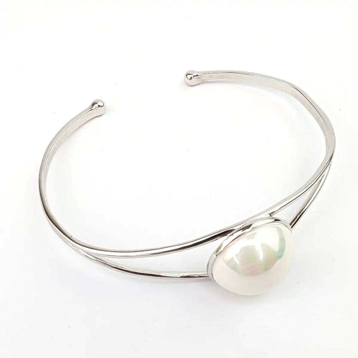 Mother of pearl Silver Eye Bangle - Image 4