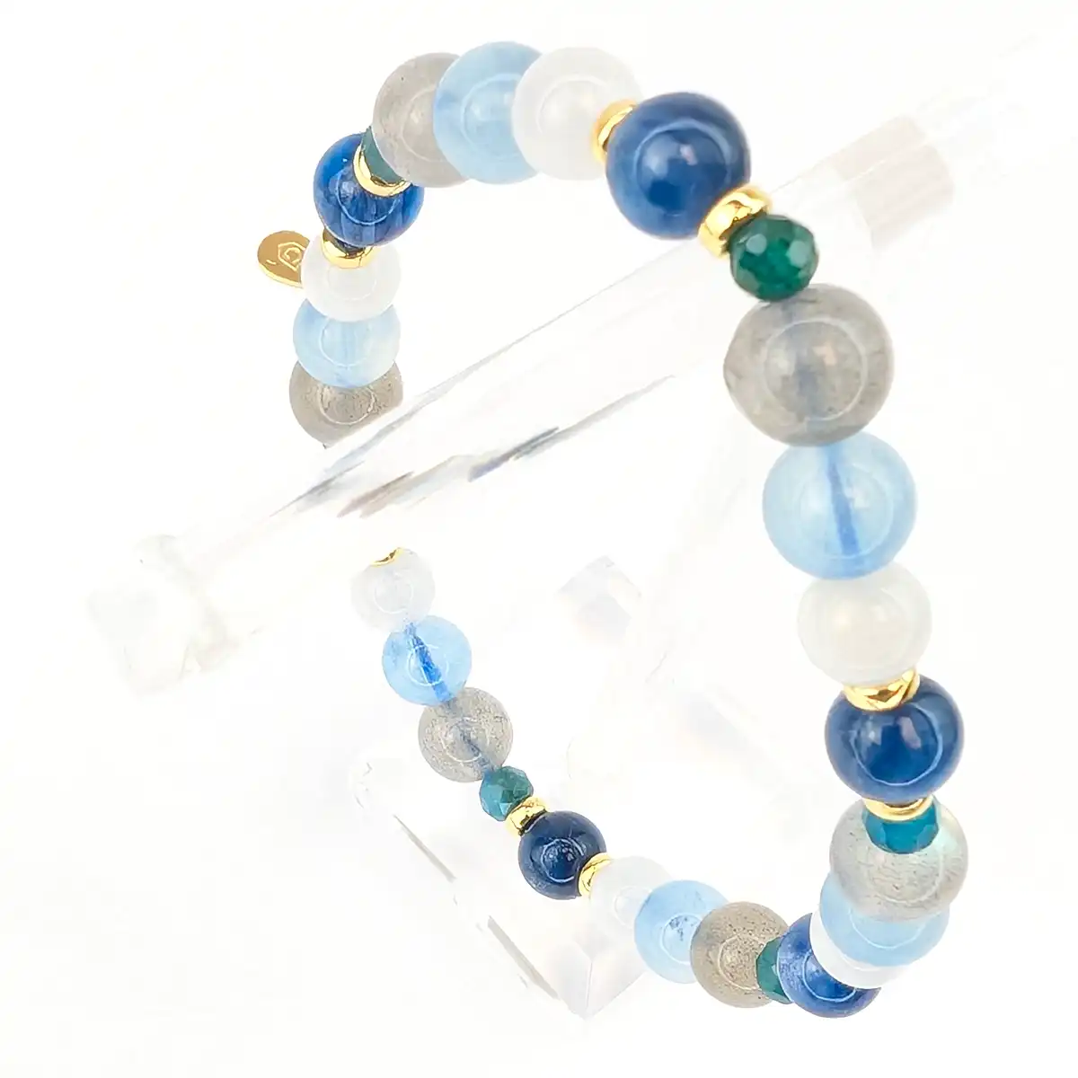 Gemstone and Silver Stretchy Bracelet