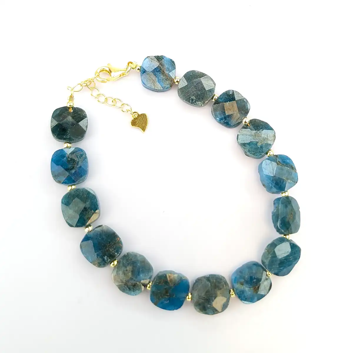 Faceted Apatite and Silver Bracelet - Image 4