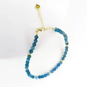 Alternative view of Blue Apatite and Silver Bracelet
