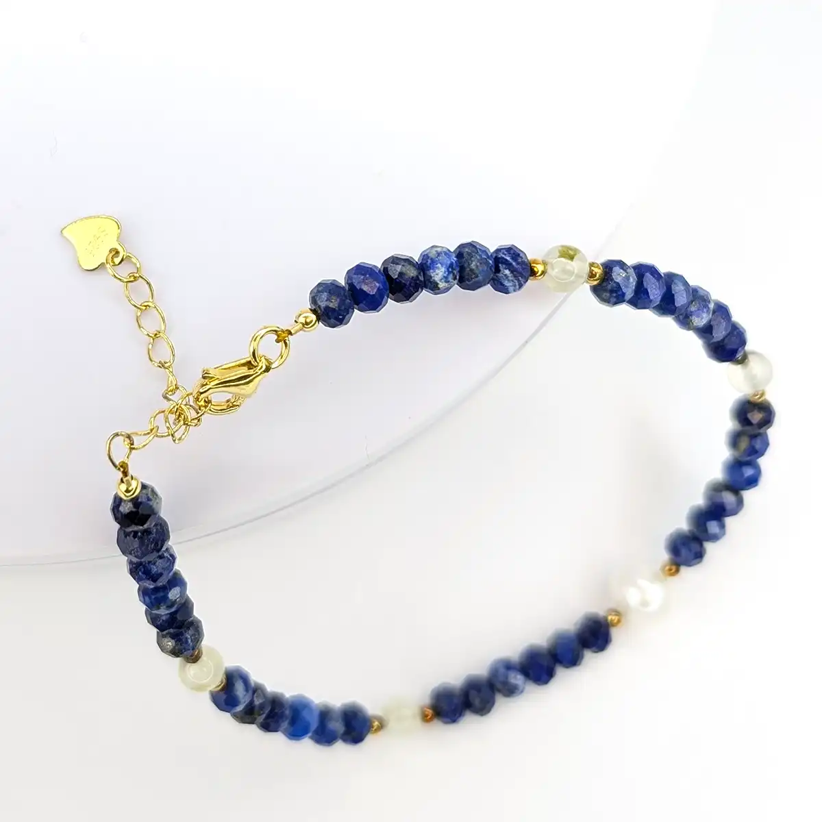 Lapis, Pearl and Silver Bracelet - Image 3