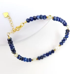Alternative view of Lapis, Pearl and Silver Bracelet