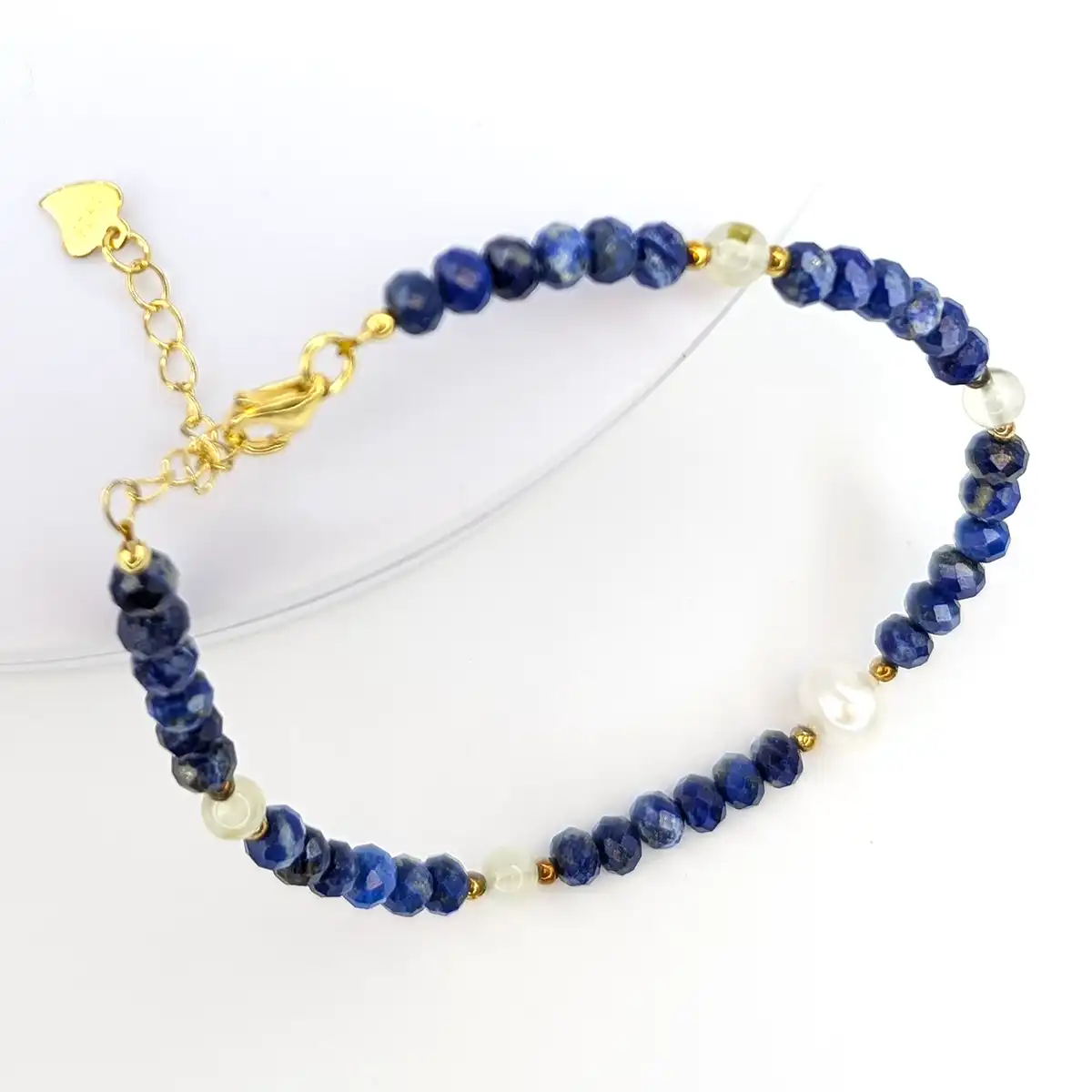 Lapis, Pearl and Silver Bracelet - Image 2