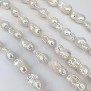 Alternative view of Baroque Fireball Pearls, 13 x 25mm, White