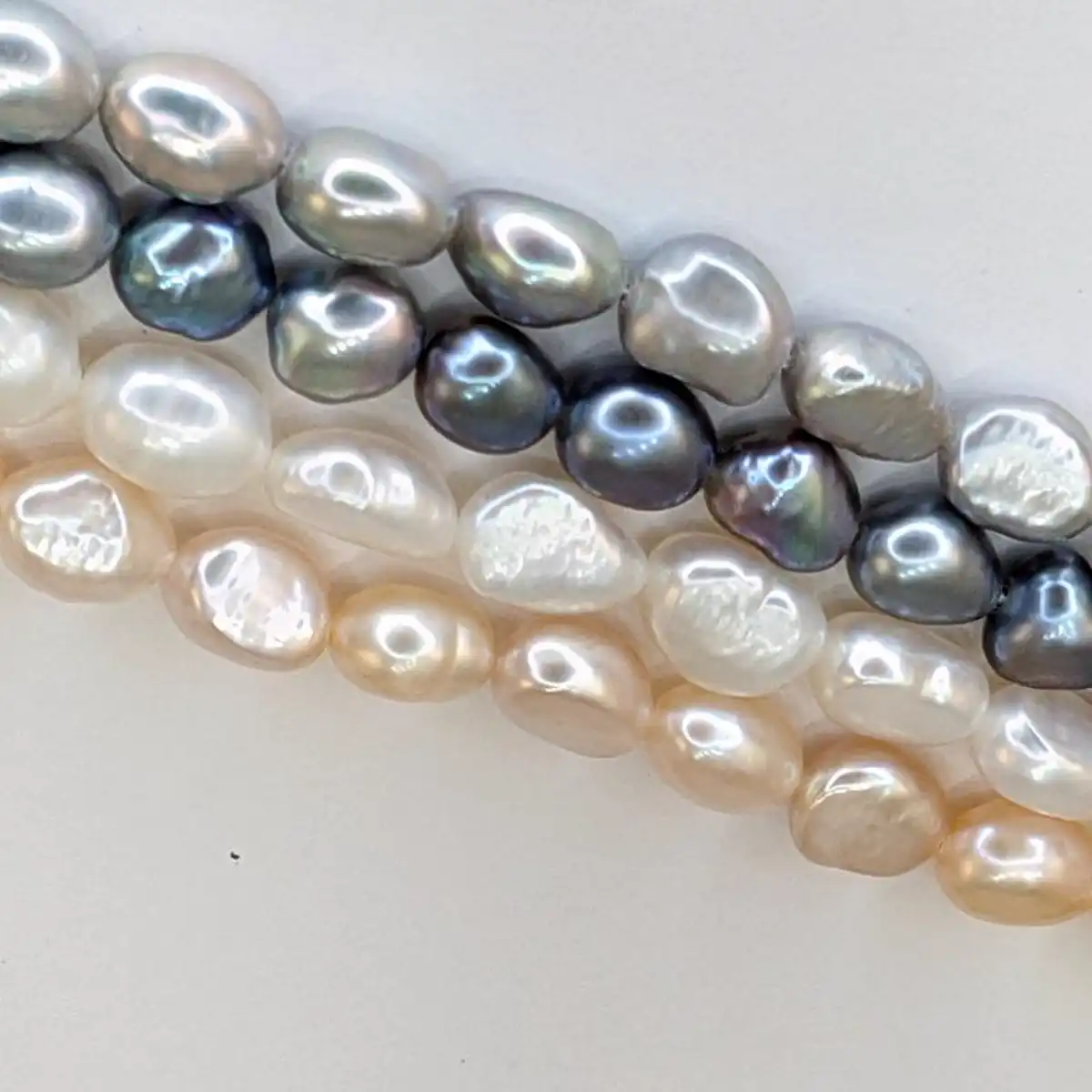 Freshwater Baroque Pearl String, 8 x 10 mm, 4 Colours - Image 6