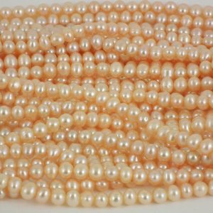 6mm Freshwater Peach Pearl String