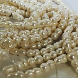 Large Freshwater Peanut Shaped Pearls - Loose String - Image 4