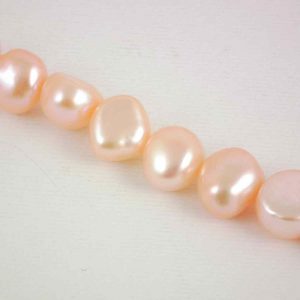 Alternative view of Baroque Round Pearl Loose String Peach 10mm