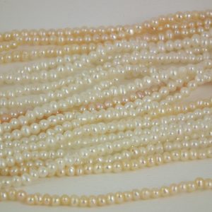 2.5-3mm Semi Round Seed Pearl, loose string, Peach