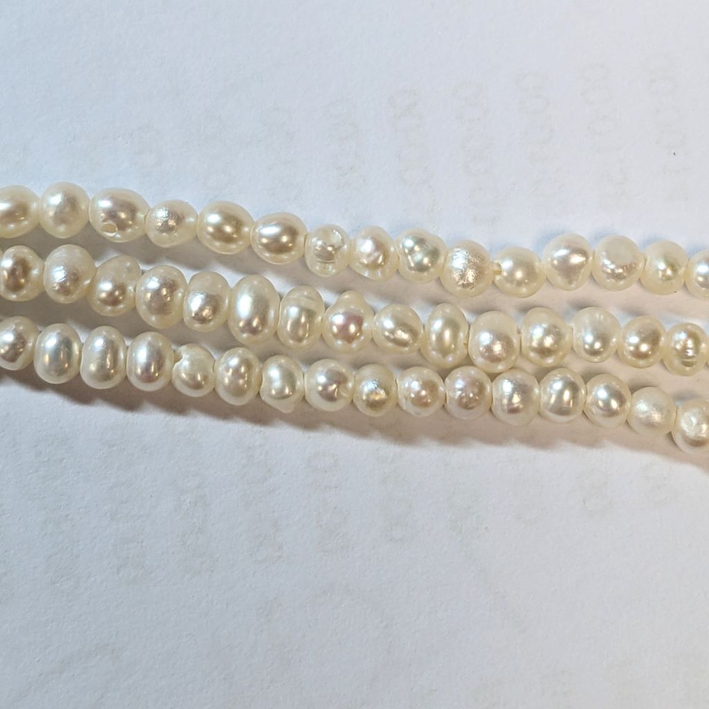 2.5-3mm Semi Round Seed Pearl, loose string, Peach - Image 4