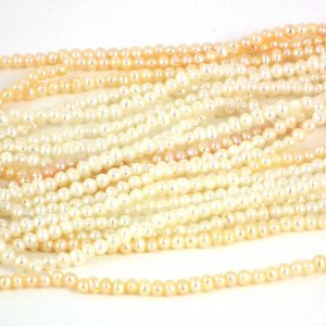 2.5-3mm Semi Round Seed Pearl, loose string, Peach - Image 3
