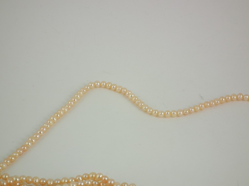 4.5-5mm Freshwater Semi-round Pearl loose string Peach - Image 3