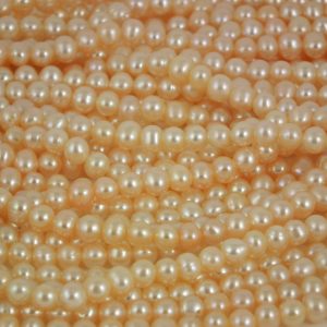 4.5-5mm Freshwater Semi-round Pearl loose string Peach