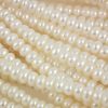 6mm Flattened Oval, Freshwater Pearl loose string, White