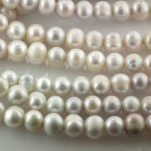 Alternative view of 9-10mm Freshwater Off Round Pearl Loose String, White-Lilac
