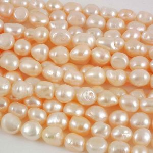 6mm Freshwater Rice Pearl, White, Lilac or Peach, Loose String - Image 3