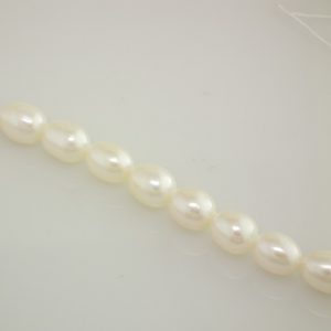 6mm Freshwater Rice Pearl, White, Lilac or Peach, Loose String - Image 4