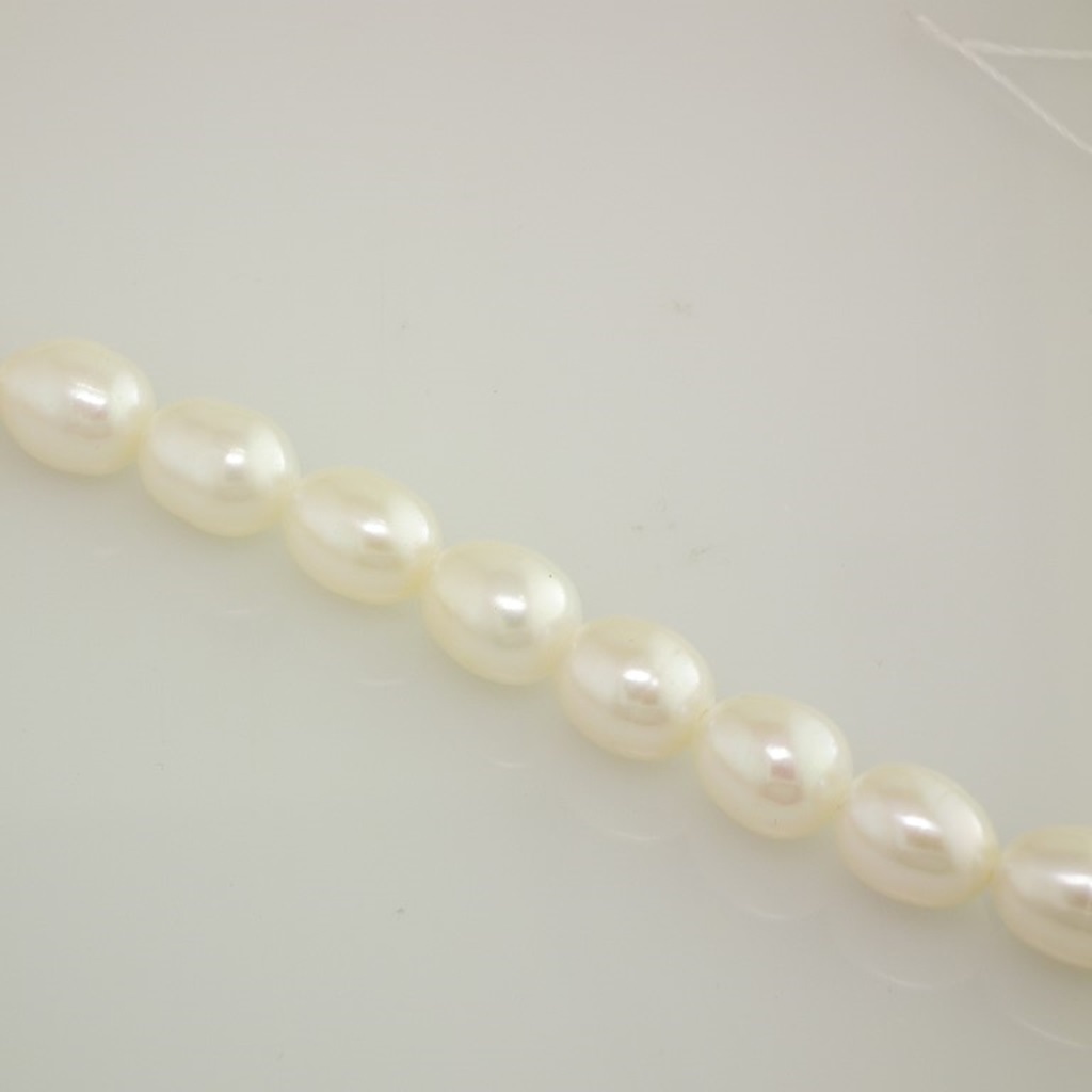 6mm Freshwater Rice Pearl, White, Lilac or Peach, Loose String - Image 4