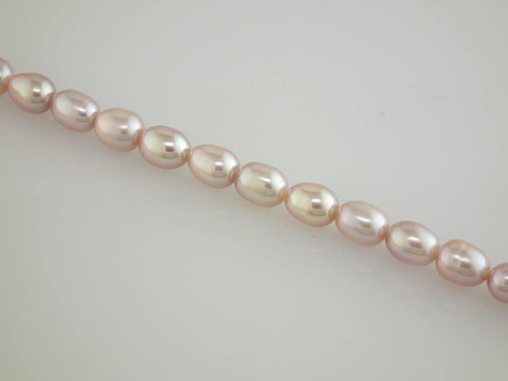 4-5mm Freshwater Rice Loose Pearl String, Lilac or Peach - Image 5