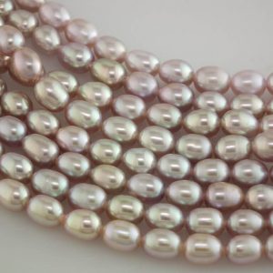4-5mm Freshwater Rice Loose Pearl String, Lilac or Peach - Image 6