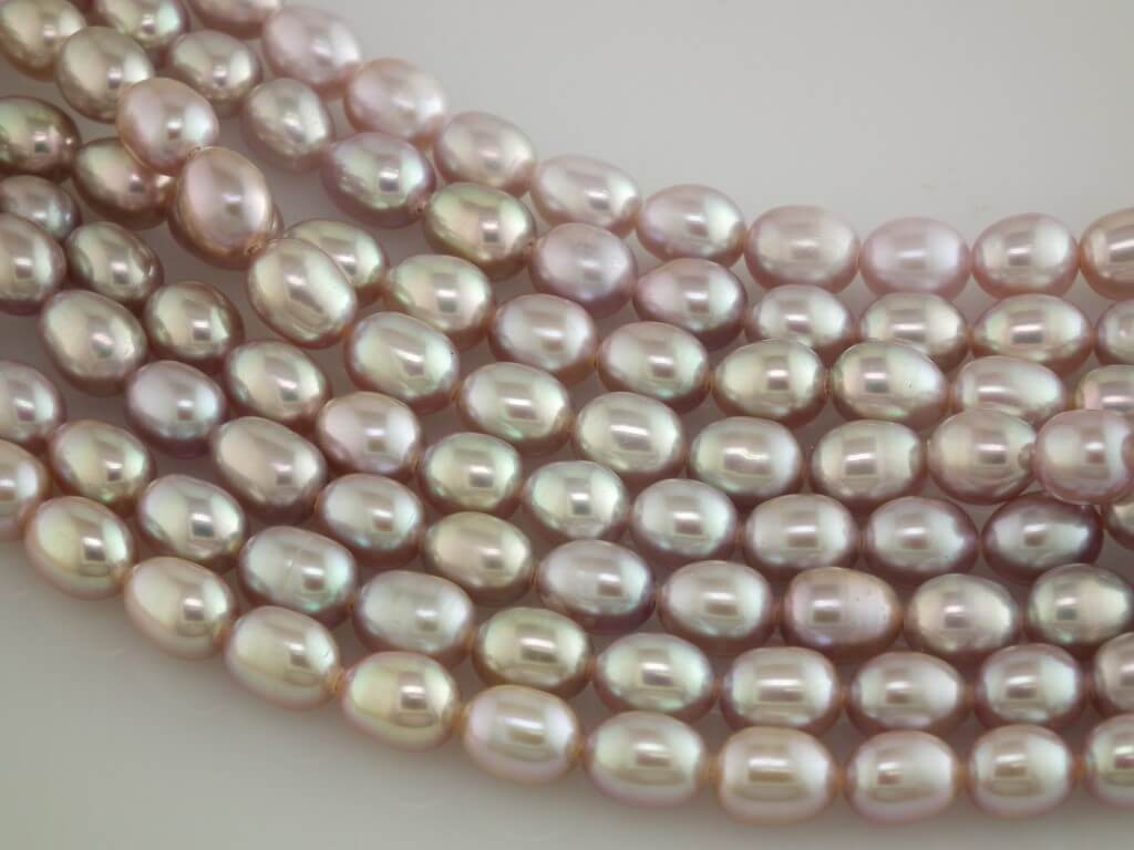 4-5mm Freshwater Rice Loose Pearl String, Lilac or Peach - Image 6