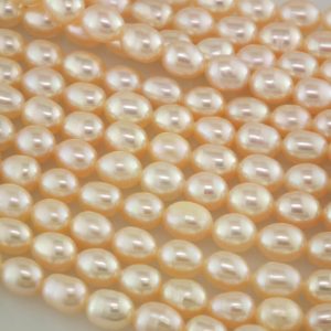 4-5mm Freshwater Rice Loose Pearl String, Lilac or Peach