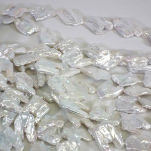 Large Baroque Freshwater Pearl Loose String, H-shaped in White