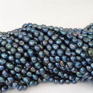 9mm Freshwater Baroque Pearl Loose String, Black - Image 3