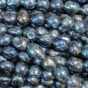 9mm Freshwater Baroque Pearl Loose String, Black