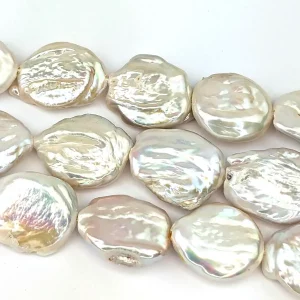 Flat Oval Baroque Coin Pearls