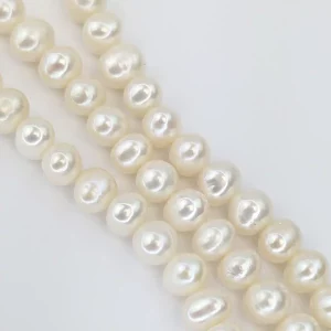 6mm Semi-round AA White Pearl String - Image 2