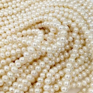 6mm Semi-round AA White Pearl String - Image 3