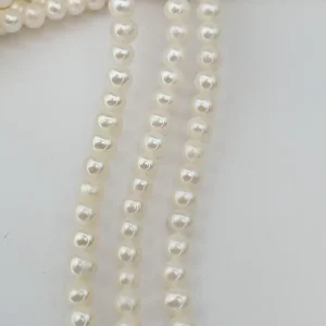 6mm Near-round AA White Pearl String - Image 2